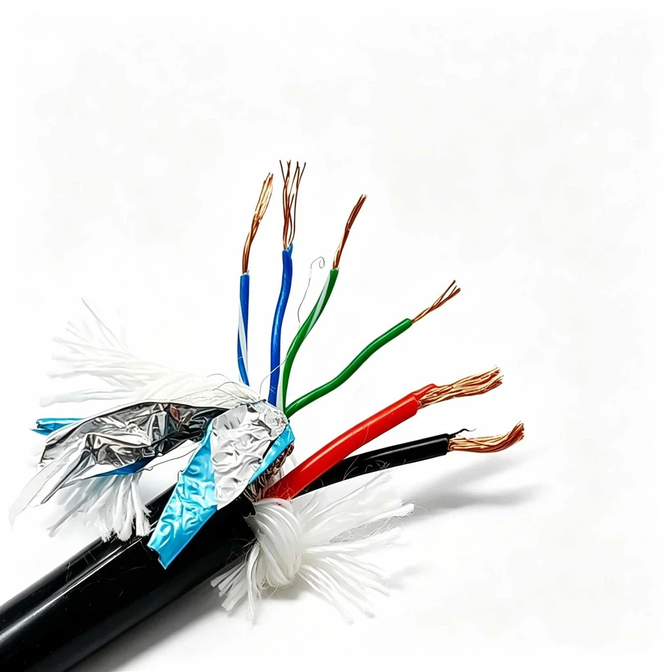 Kabel Pompa Submersible Terlindung 6 Inti Premium PE Insulasi Jaket TPU Hitam Tembaga Telanjang Untuk Sistem Budidaya Perairan